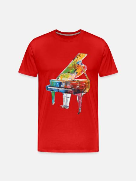 Piano - Men's Premium Organic T-Shirt - red
