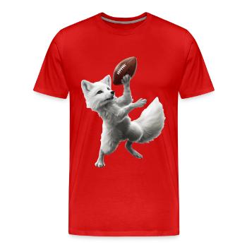Arctic Fox Football - Men's Premium Organic T-Shirt - red - Front - Damien (186cm)