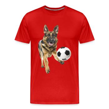 Berger allemand - T-shirt bio Premium Homme - rouge - Devant - Damien (186cm)