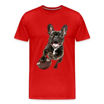 Bouledogue français - T-shirt bio Premium Homme - rouge - Devant - Damien (186cm)