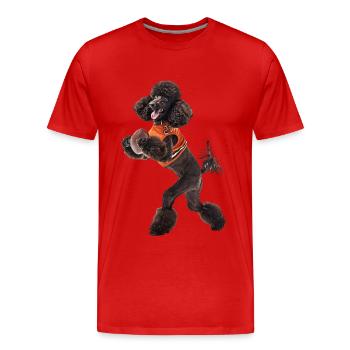 Caniche - T-shirt bio Premium Homme - rouge - Devant - Damien (186cm)