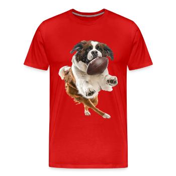 Bernhardiner - Männer Premium Bio T-Shirt - Rot - Vorne - Damien (186cm)
