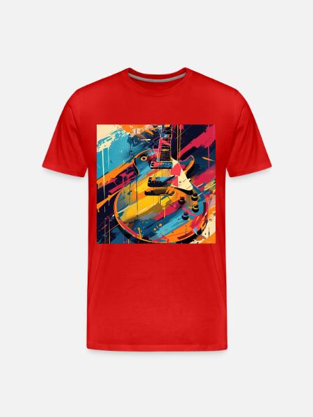 Gitarre - Männer Premium Bio T-Shirt - Rot