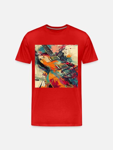 Guitar - Men's Premium Organic T-Shirt - red