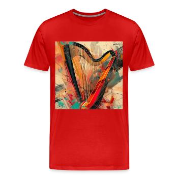 Harp - Men's Premium Organic T-Shirt - red - Front - Damien (186cm)