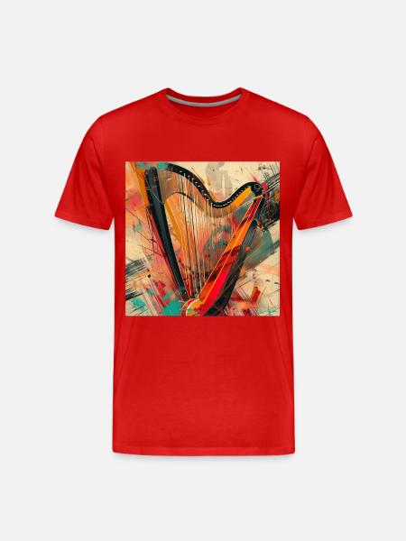 Harp - Men's Premium Organic T-Shirt - red