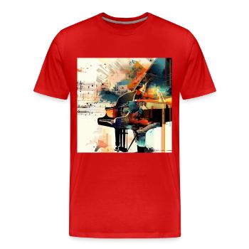 Klavier - Männer Premium Bio T-Shirt - Rot - Vorne - Damien (186cm)