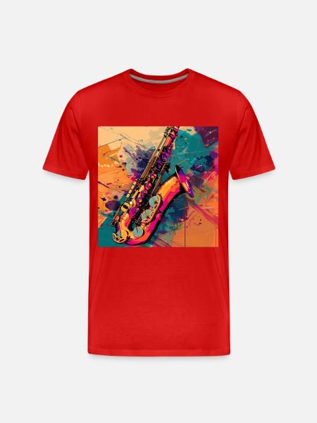 Saxophone - Men's Premium Organic T-Shirt - red