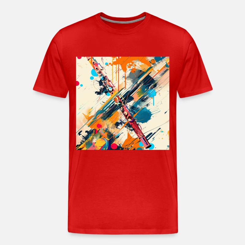 Querflöte - Männer Premium Bio T-Shirt - Rot