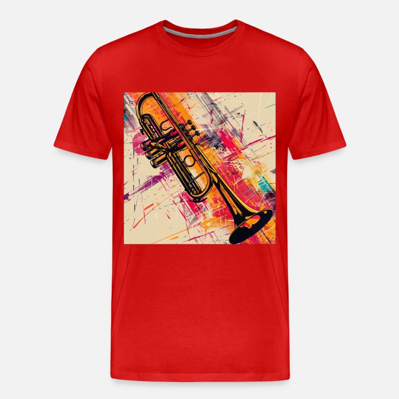 Trompete - Männer Premium Bio T-Shirt - Rot