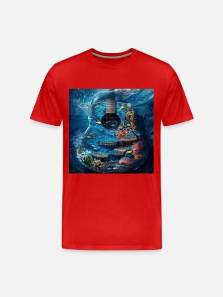 Fish Guitar - Men's Premium Organic T-Shirt - red