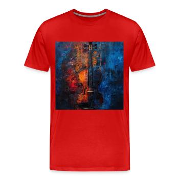 Violine - Männer Premium Bio T-Shirt - Rot - Vorne - Damien (186cm)