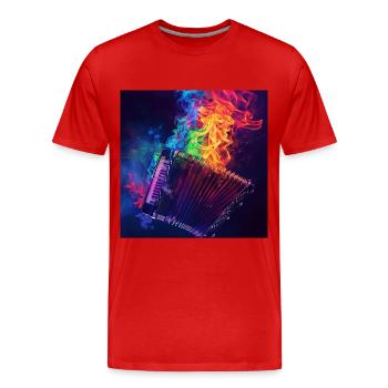 Accordion - Men's Premium Organic T-Shirt - red - Front - Damien (186cm)