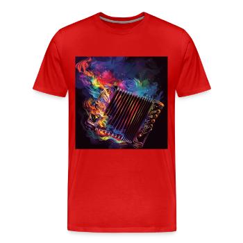 Accordion - Men's Premium Organic T-Shirt - red - Front - Damien (186cm)