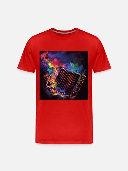 Akkordeon - Männer Premium Bio T-Shirt - Rot