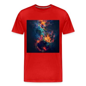 Banjo - Men's Premium Organic T-Shirt - red - Front - Damien (186cm)