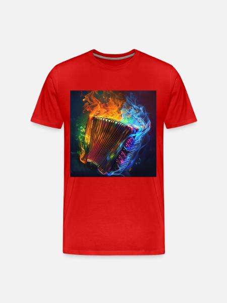 Akkordeon - Männer Premium Bio T-Shirt - Rot