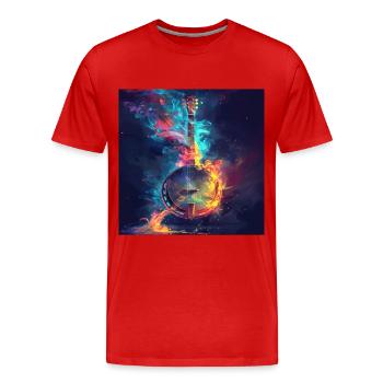 Banjo - Men's Premium Organic T-Shirt - red - Front - Damien (186cm)