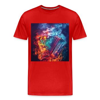 Accordion - Men's Premium Organic T-Shirt - red - Front - Damien (186cm)