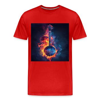 Banjo - Men's Premium Organic T-Shirt - red - Front - Damien (186cm)