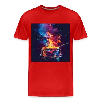 Percussion - T-shirt bio Premium Homme - rouge - Devant - Damien (186cm)