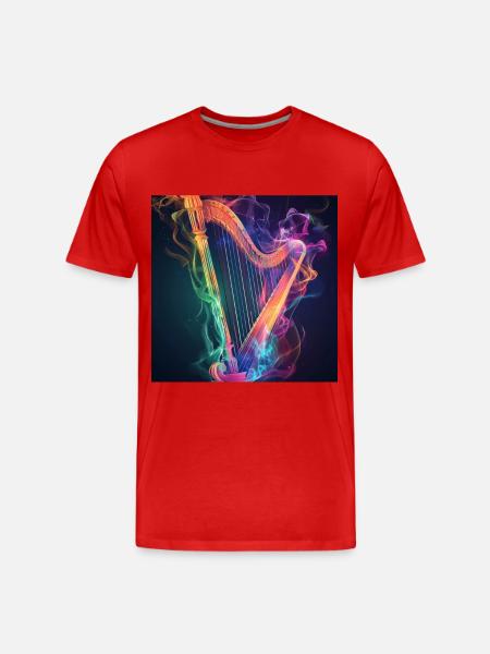 Harfe - Männer Premium Bio T-Shirt - Rot