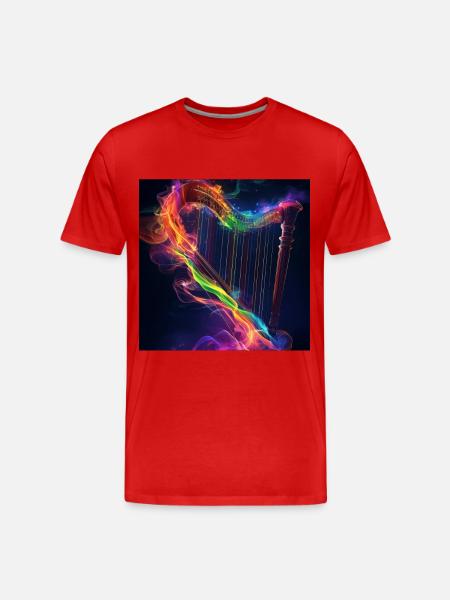 Harfe - Männer Premium Bio T-Shirt - Rot