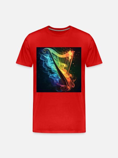 Harfe - Männer Premium Bio T-Shirt - Rot