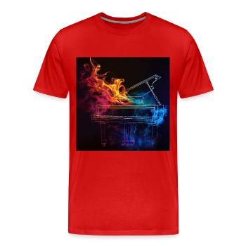 Klavier - Männer Premium Bio T-Shirt - Rot - Vorne - Damien (186cm)