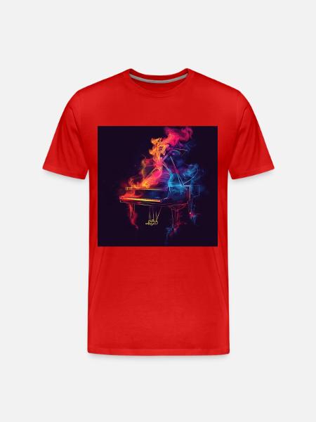 Piano - Men's Premium Organic T-Shirt - red