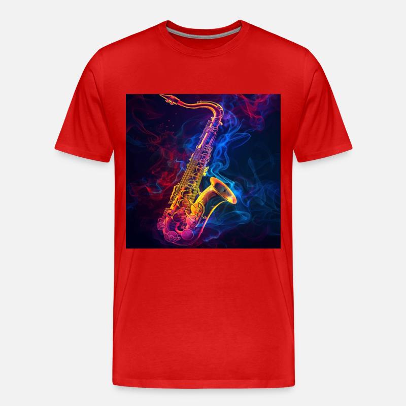 Saxophon - Männer Premium Bio T-Shirt - Rot