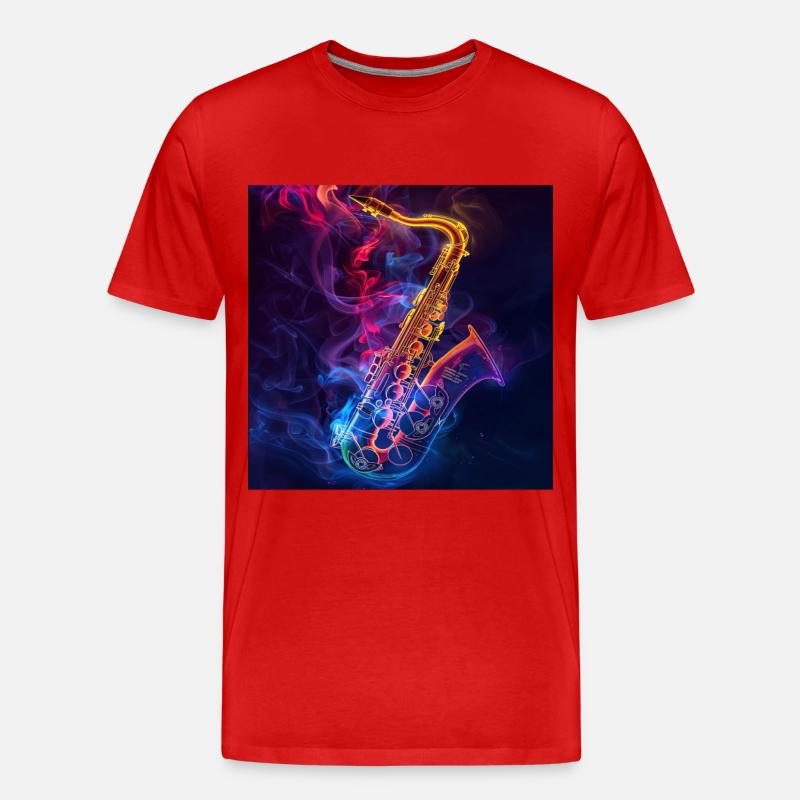 Saxophon - Männer Premium Bio T-Shirt - Rot