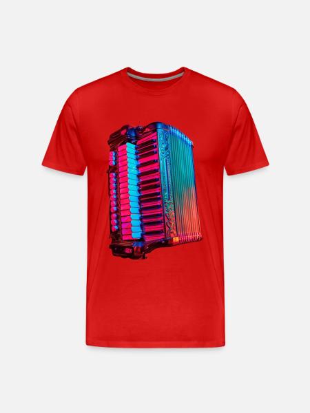 Akkordeon - Männer Premium Bio T-Shirt - Rot