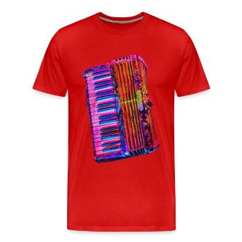Accordion - Men's Premium Organic T-Shirt - red - Front - Damien (186cm)