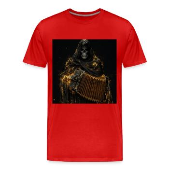 Akkordeon - Männer Premium Bio T-Shirt - Rot - Vorne - Damien (186cm)