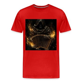 Akkordeon - Männer Premium Bio T-Shirt - Rot - Vorne - Damien (186cm)