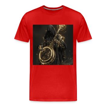 Banjo - Männer Premium Bio T-Shirt - Rot - Vorne - Damien (186cm)