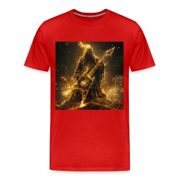Gitarre - Männer Premium Bio T-Shirt - Rot - Vorne - Damien (186cm)