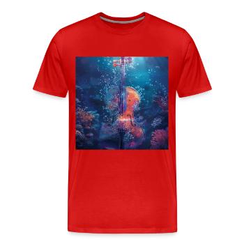 Violine - Männer Premium Bio T-Shirt - Rot - Vorne - Damien (186cm)