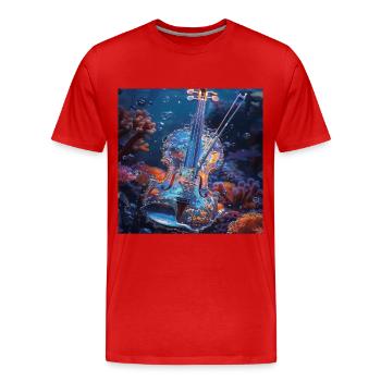 Violine - Männer Premium Bio T-Shirt - Rot - Vorne - Damien (186cm)