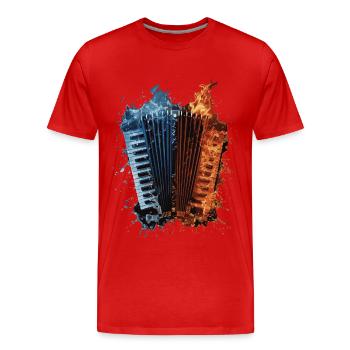 Akkordeon - Männer Premium Bio T-Shirt - Rot - Vorne - Damien (186cm)