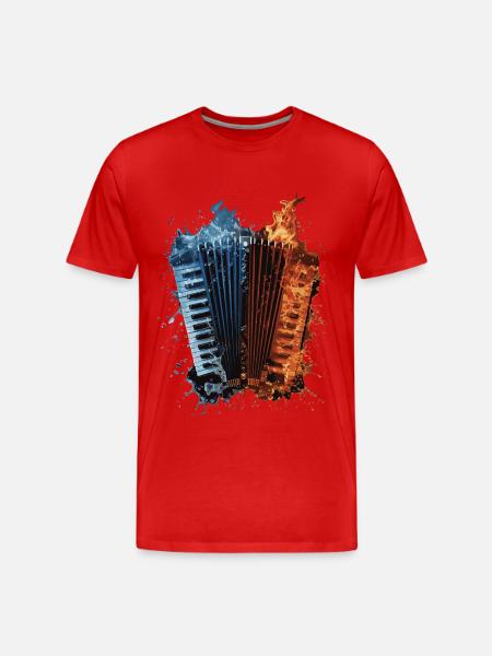 Akkordeon - Männer Premium Bio T-Shirt - Rot