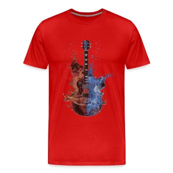 Gitarre - Männer Premium Bio T-Shirt - Rot - Vorne - Damien (186cm)