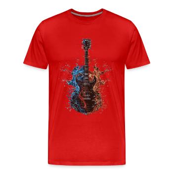 Gitarre - Männer Premium Bio T-Shirt - Rot - Vorne - Damien (186cm)
