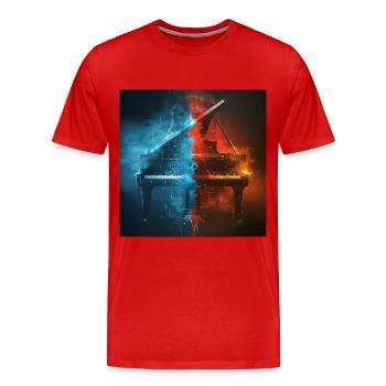 Klavier - Männer Premium Bio T-Shirt - Rot - Vorne - Damien (186cm)
