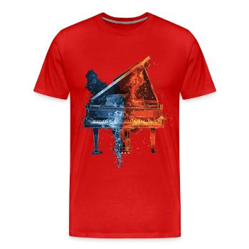 Klavier - Männer Premium Bio T-Shirt - Rot - Vorne - Damien (186cm)