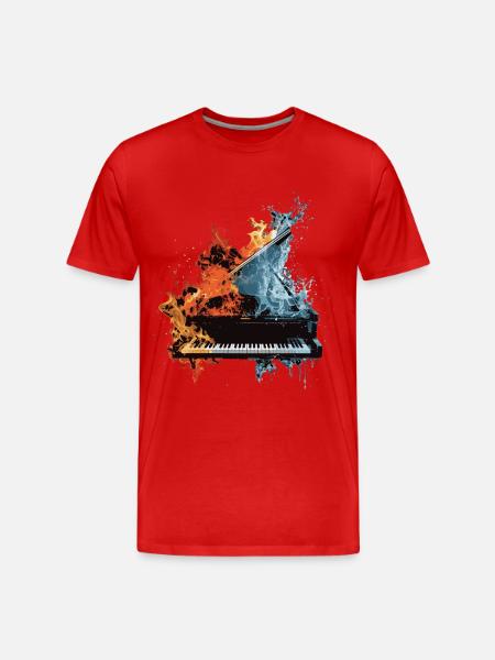 Klavier - Männer Premium Bio T-Shirt - Rot