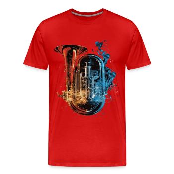 Tuba - Männer Premium Bio T-Shirt - Rot - Vorne - Damien (186cm)
