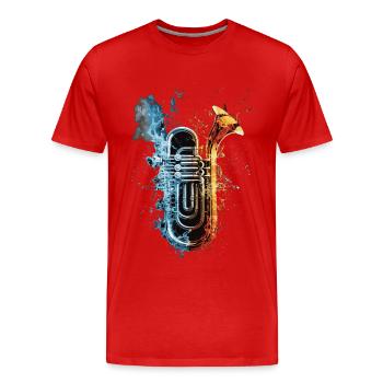 Tuba - Männer Premium Bio T-Shirt - Rot - Vorne - Damien (186cm)