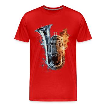 Tuba - Männer Premium Bio T-Shirt - Rot - Vorne - Damien (186cm)